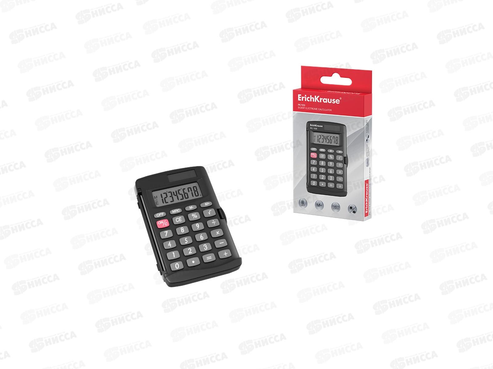 Калькулятор EK 8-разр. карманный РС-103 черн. 57520