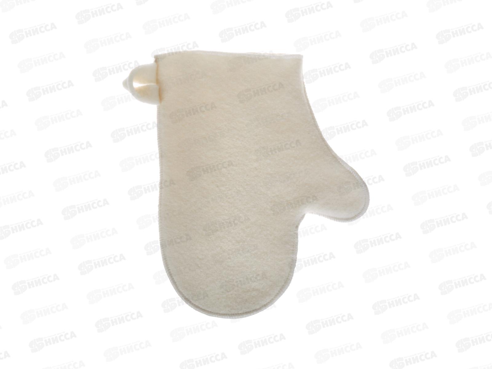 Рукавица для бани белый Бацькина баня 12001  *25