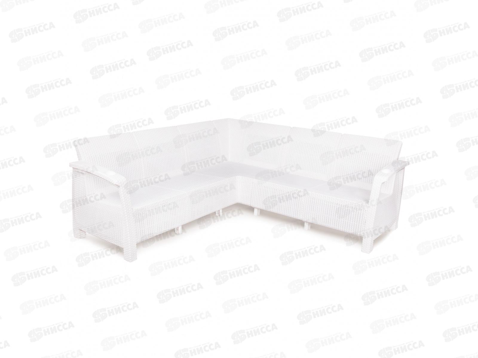 Диван &quotРотанг-плюс&quot угловой белый М8347 *1