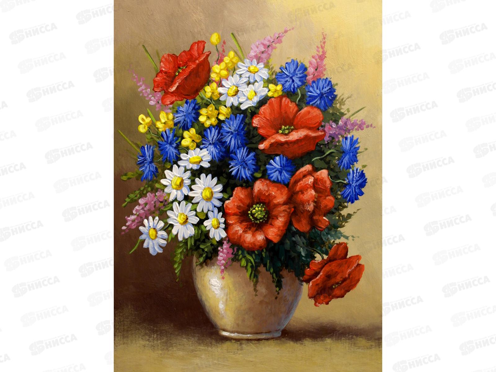 Алмазная мозаика (класс.) 30х40см Пёстрый букет, НД-0559 с подр.