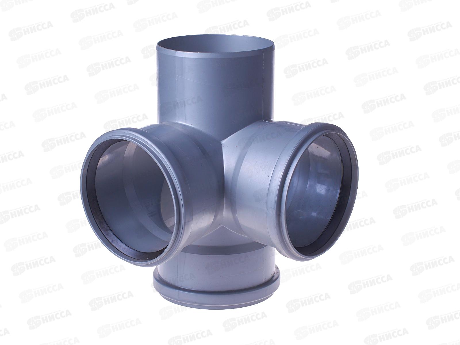 Крестовина канализационная 2х пл серая 110х110х110 90  *8