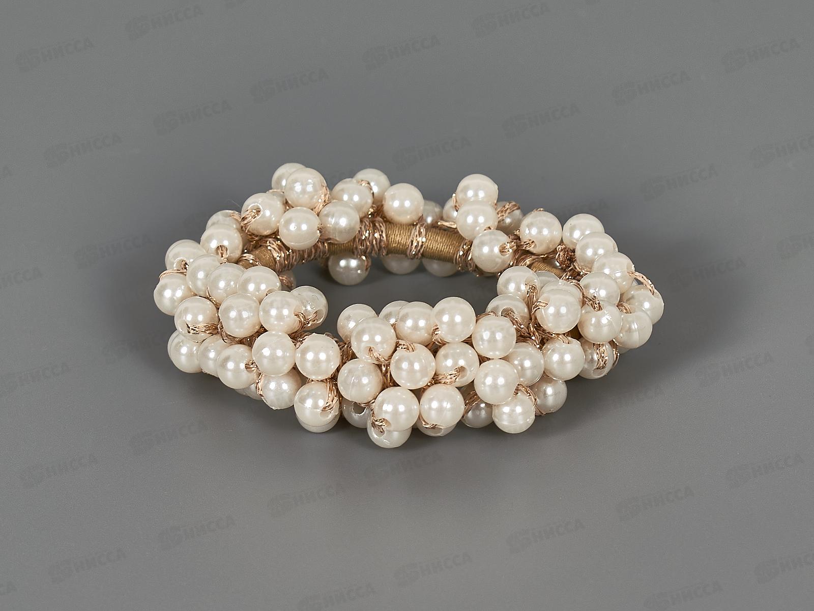 Резинка для волос жемчуг цветная плетеная №9025