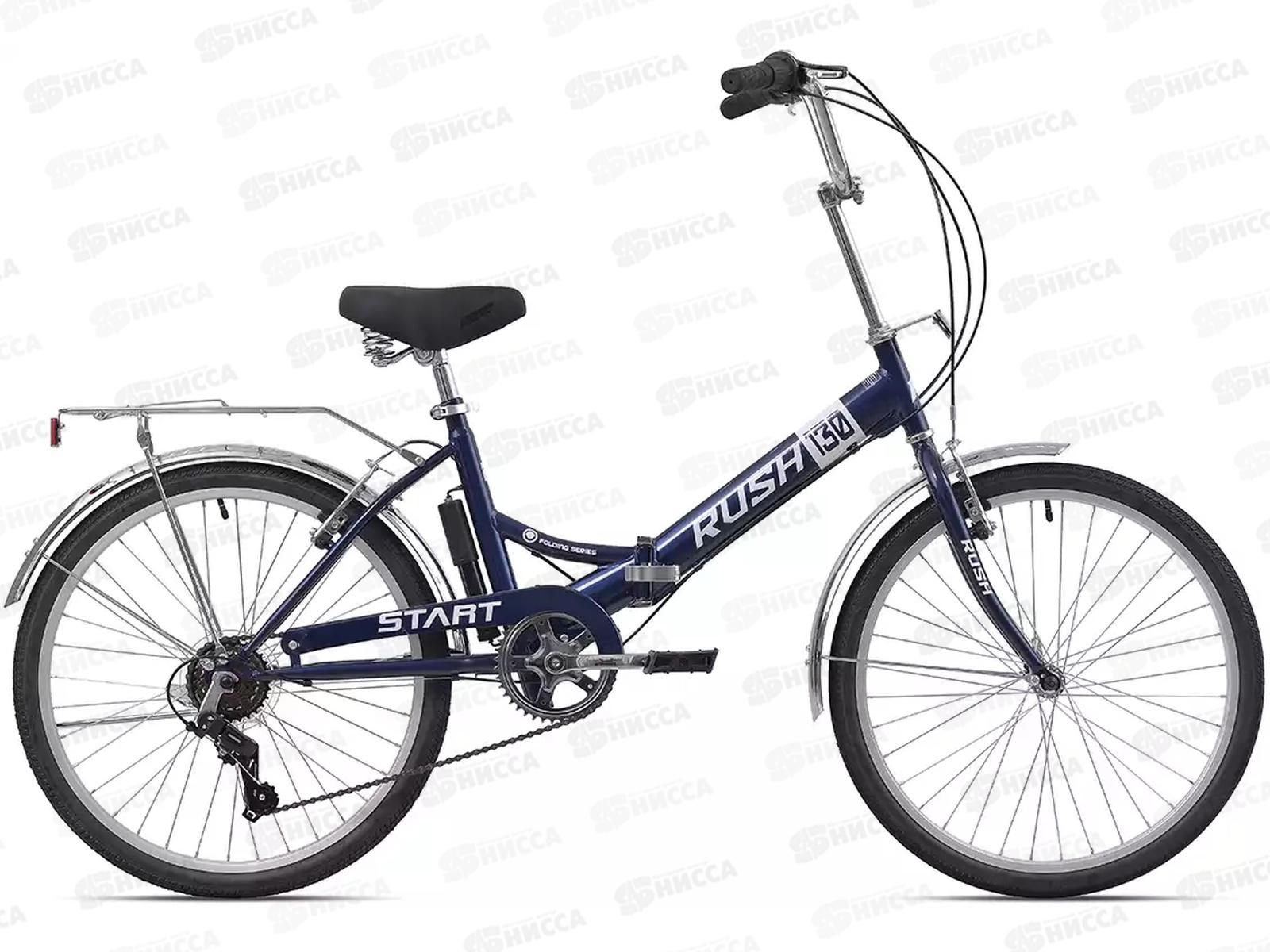 Велосипед 24" 6ск RUSH START 130 V-brake ST синий рама 15" В 219054
