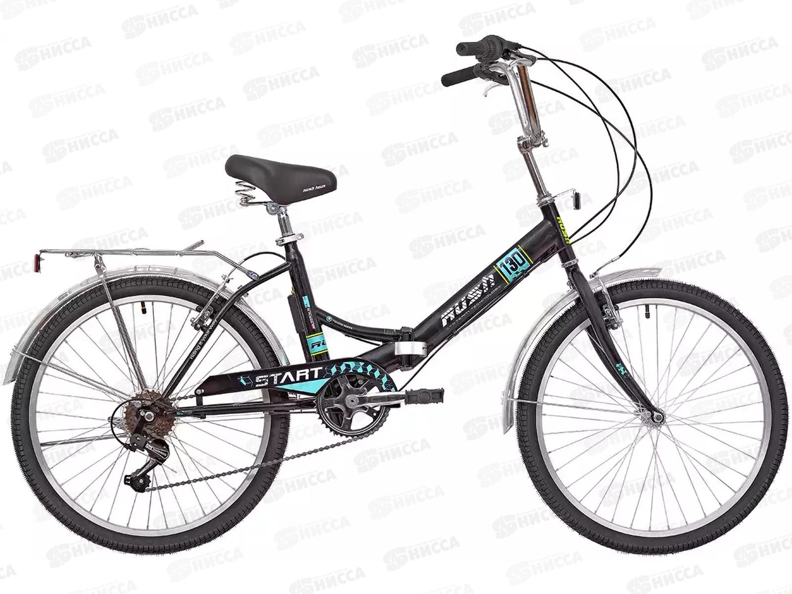 Велосипед 24" 6ск RUSH START 130 V-brake ST черный рама 15" 280561