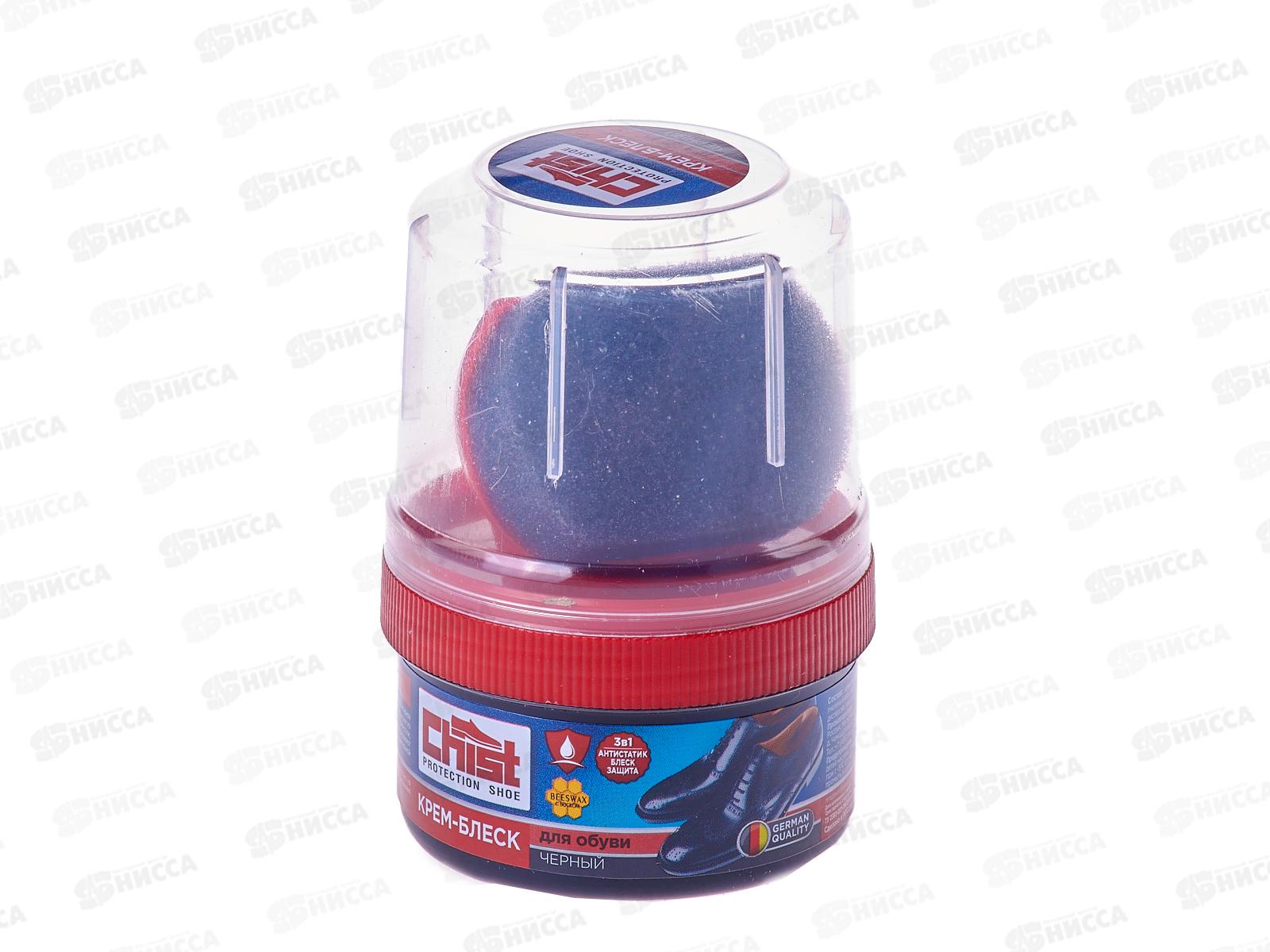 CHIST Крем-блеск с губкой Черный 60мл *12/48