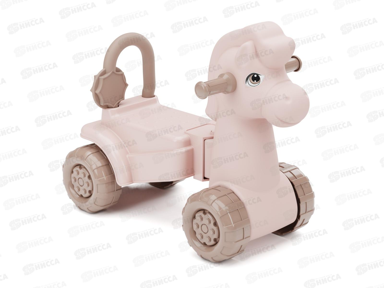 Каталка &quotЛошадка&quot терракот/розовая М8628 *2