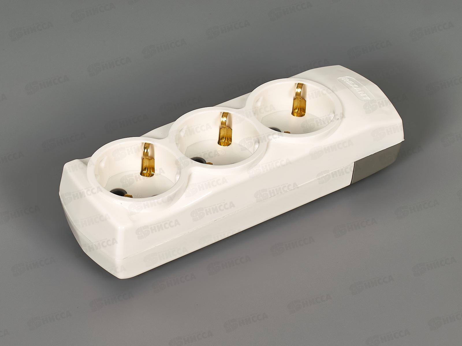 Колодка REXANT  Premium 3 гнезда с заземлением белый 4400