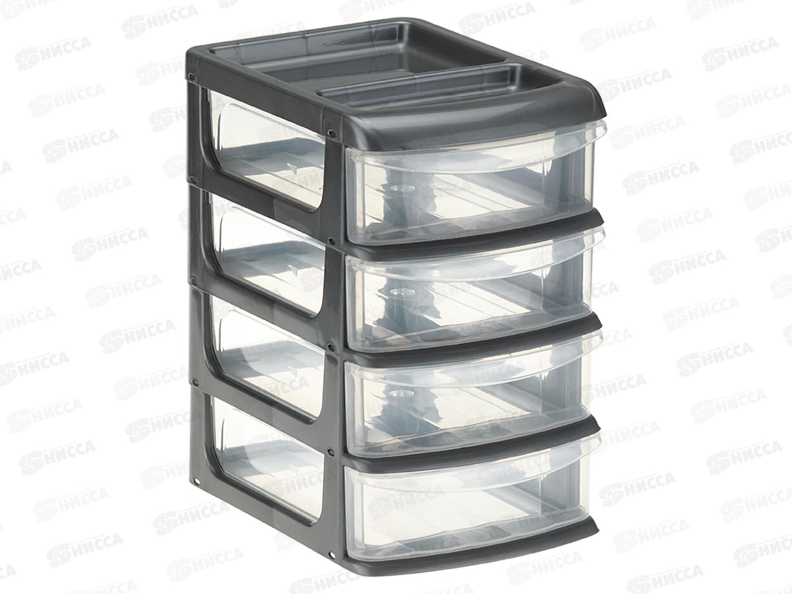 Бокс универсальный средн 4-секц. Графитовый М2766 *6