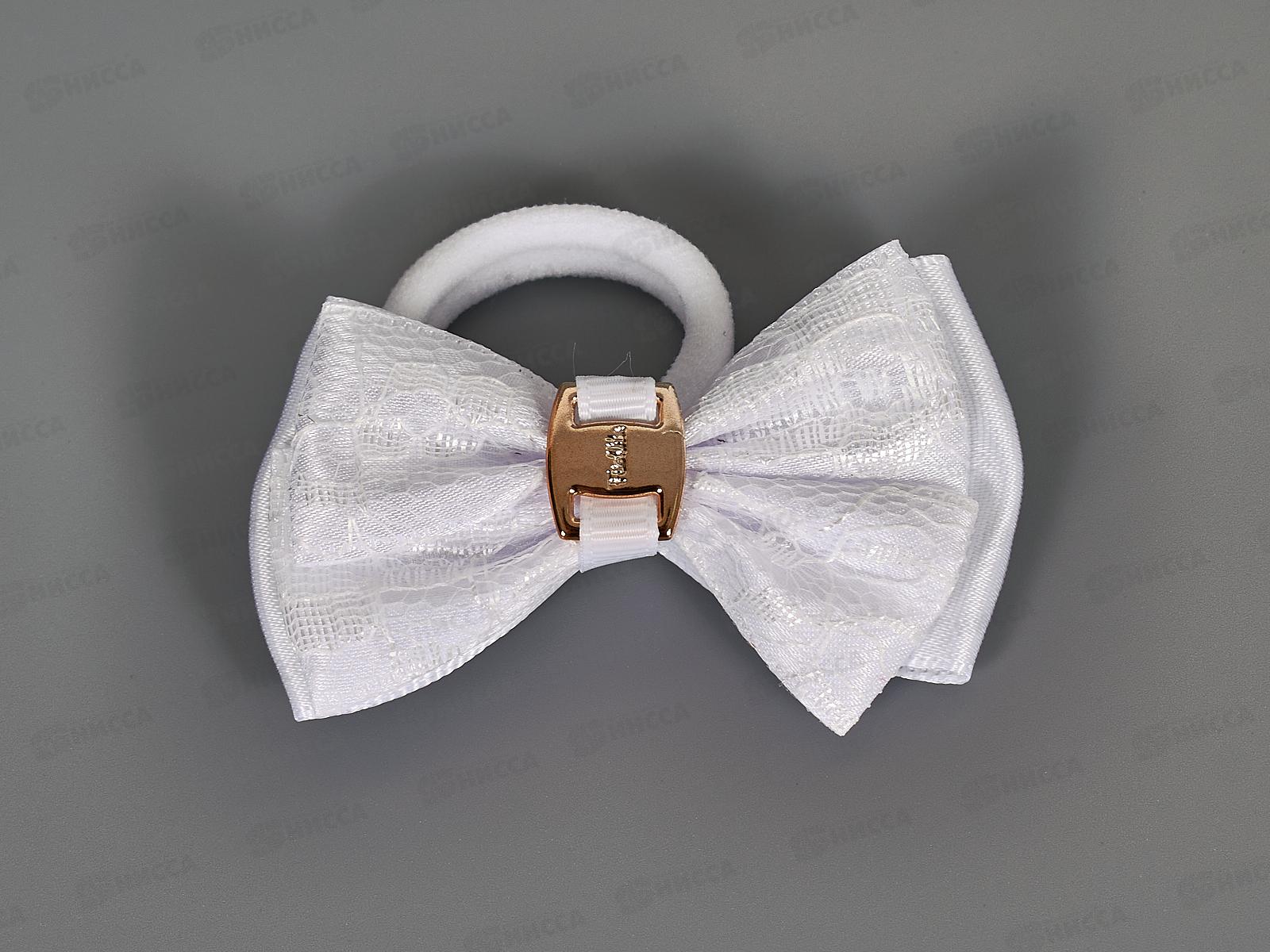 Резинка  д/в &quotШкольница&quot бант кружевной 7см белый 3522172 *6