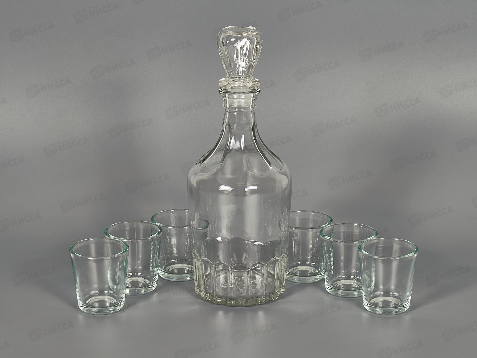 Набор для вина 7пр 1430 Гладкий графин+6 стаканов 50мл