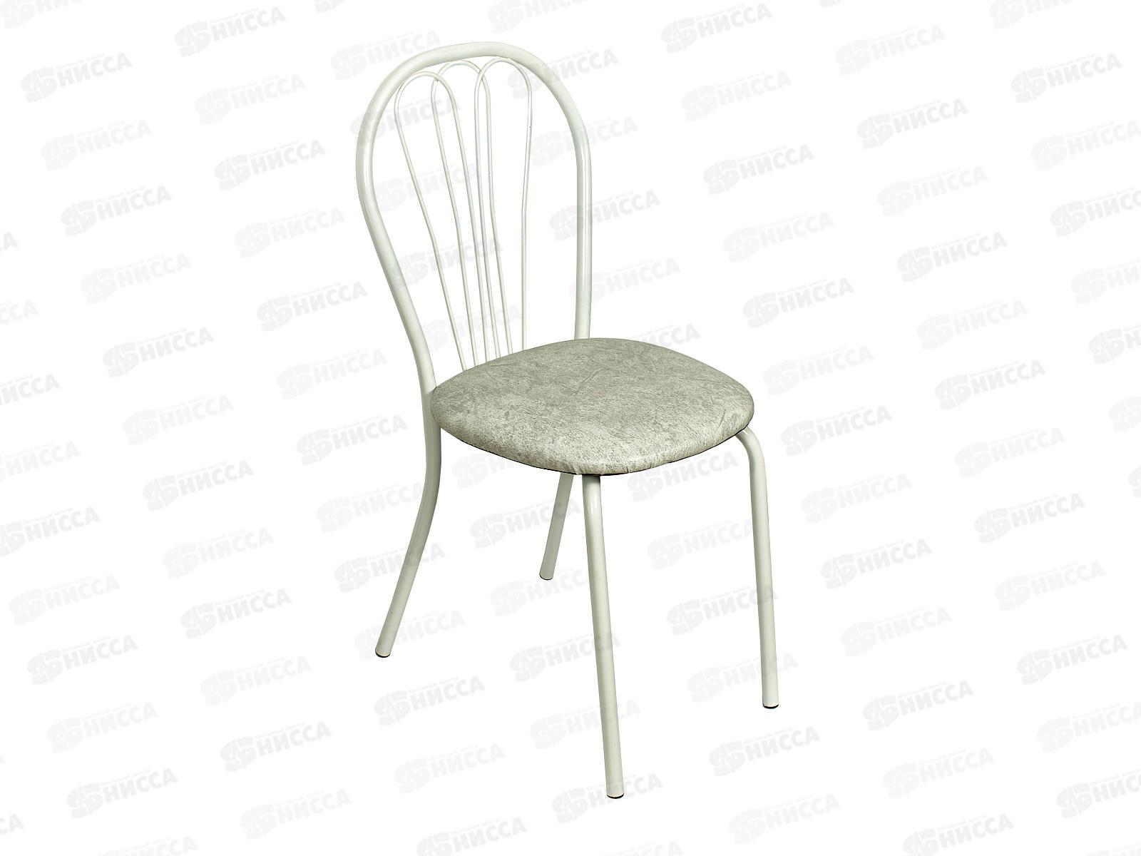 Стул Венеция 3 (А), к/з бел. сер., каркас серый