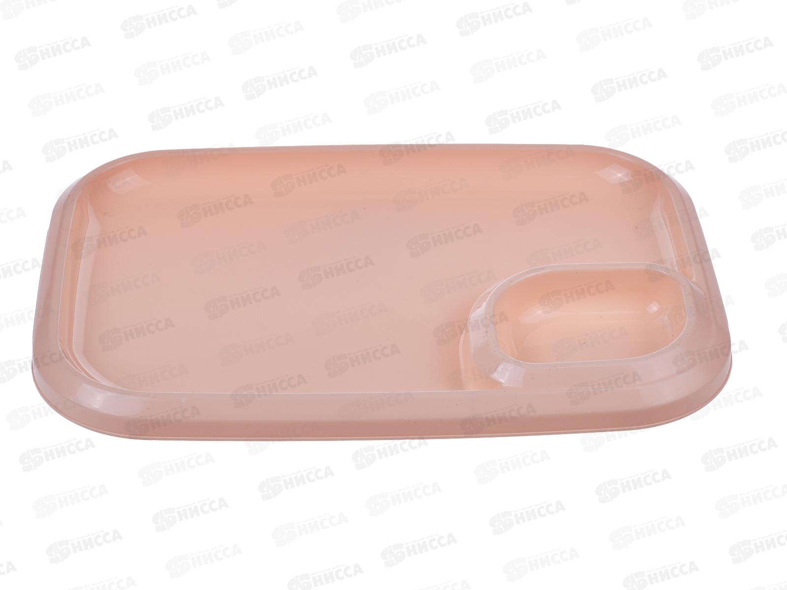 Блюдо для шашлыка с соусницей бежевое  ИНТ *20