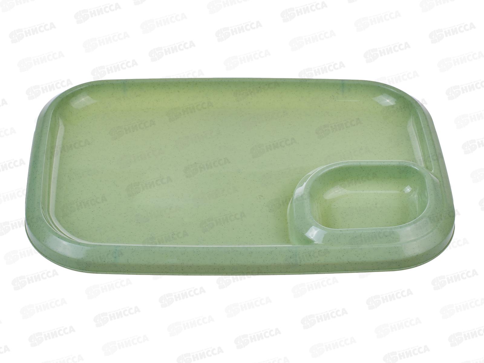 Блюдо для шашлыка с соусницей оливковое  ИНТ