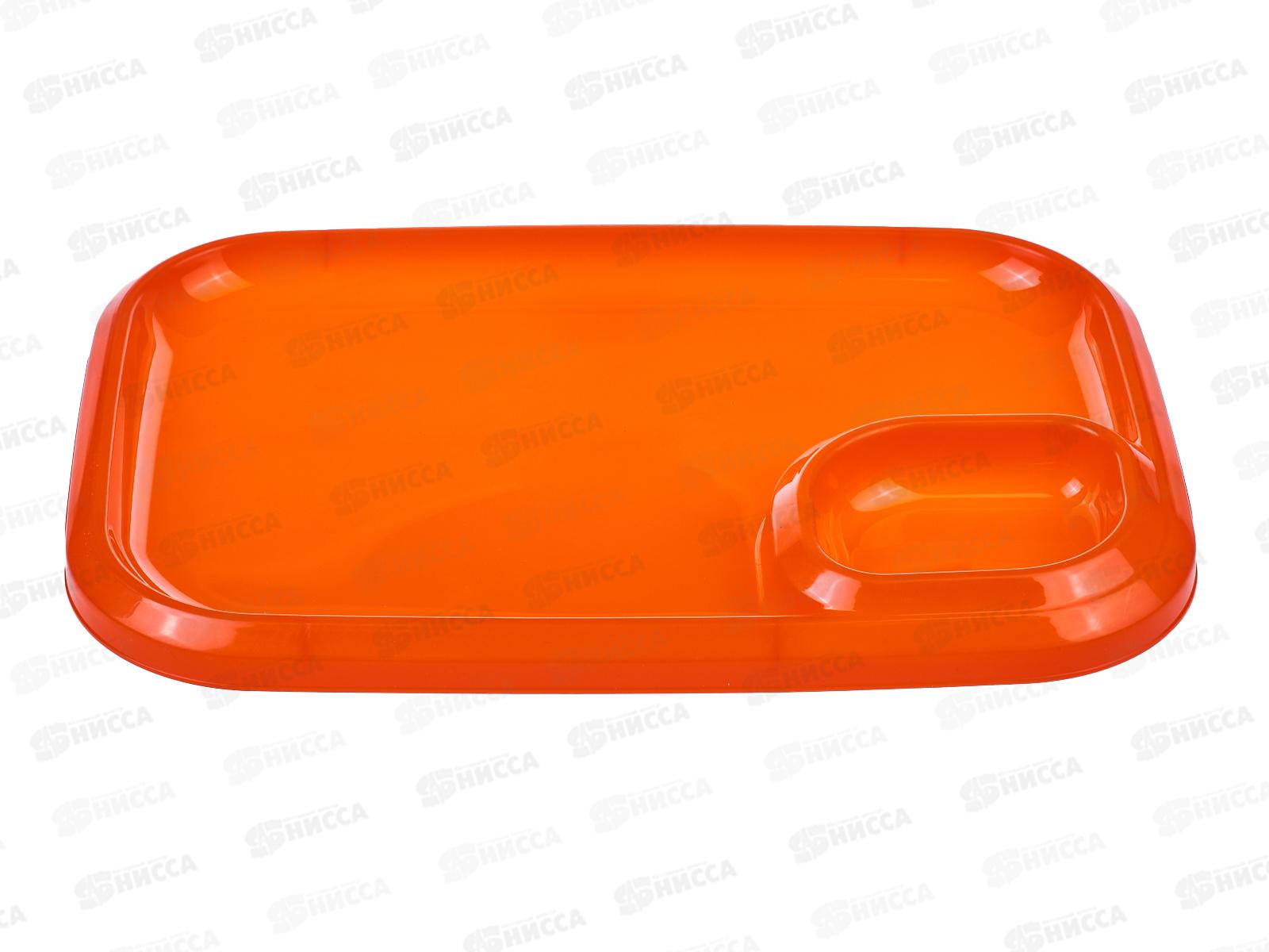 Блюдо для шашлыка с соусницей оранжевое  ИНТ