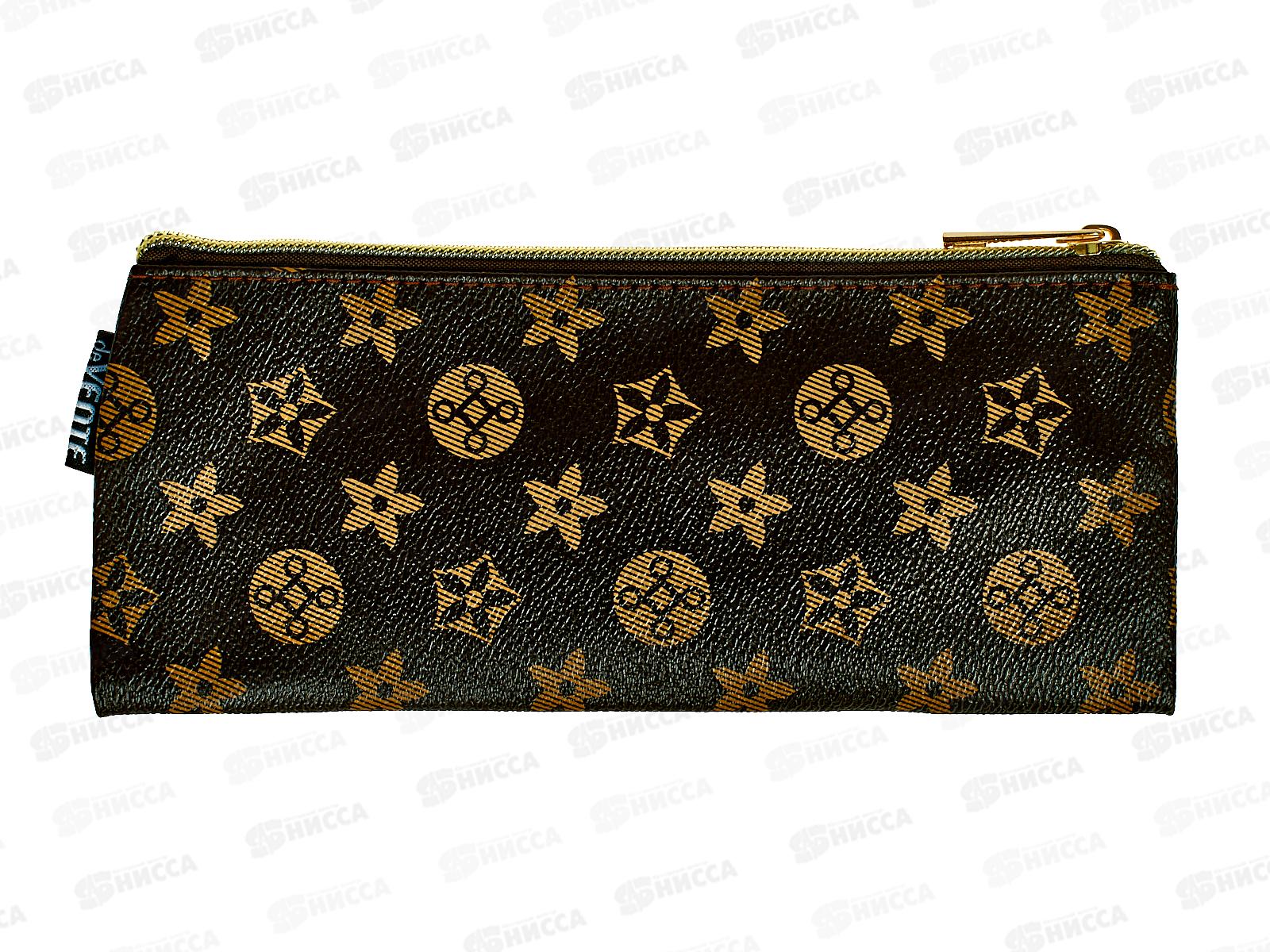Пенал deVente  21,5*9*1см, Monogram иск.кожа, молния коричневы 7024445