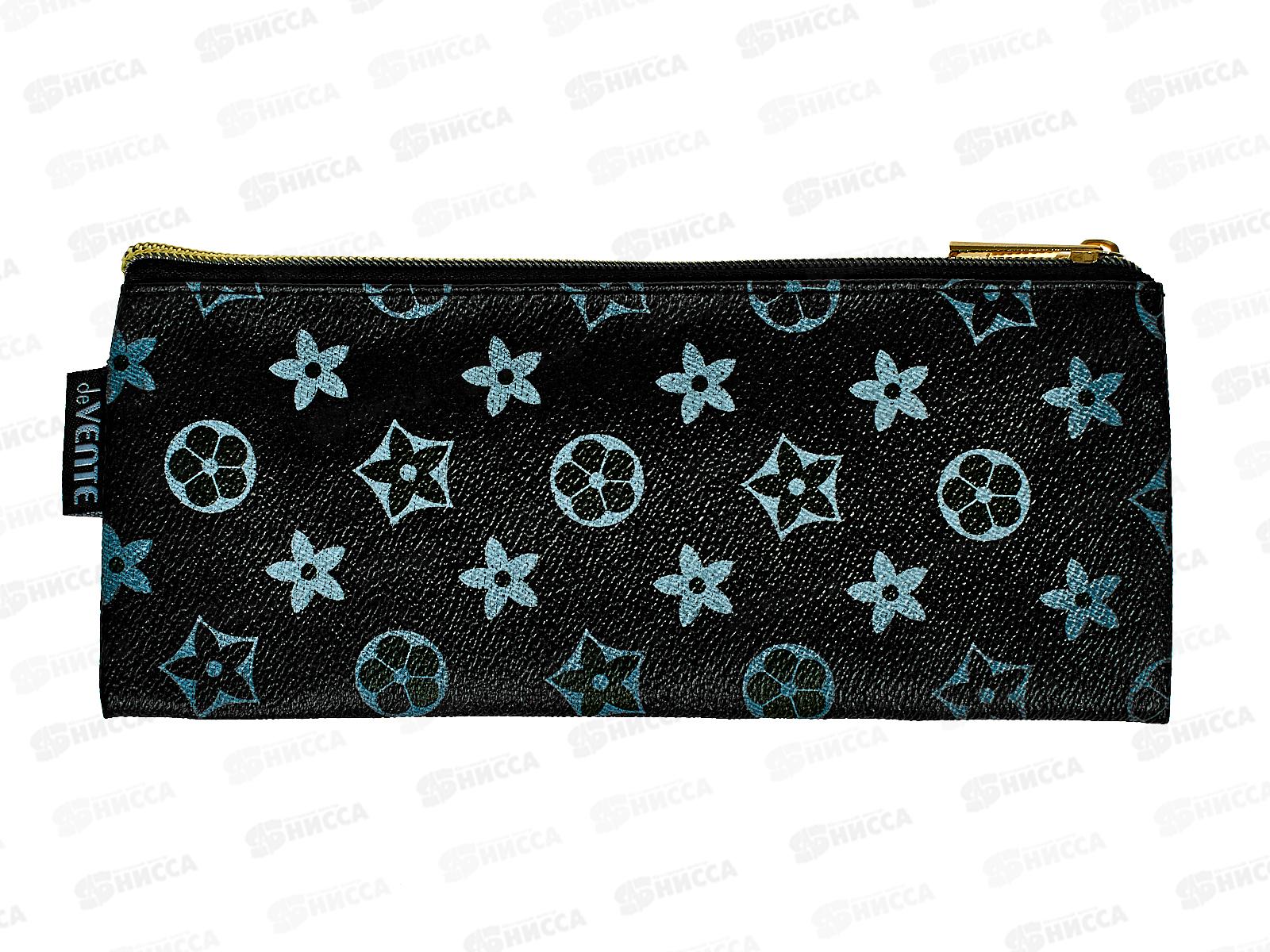 Пенал deVente  21,5*9*1см, Monogram иск.кожа, молния черный 7024444