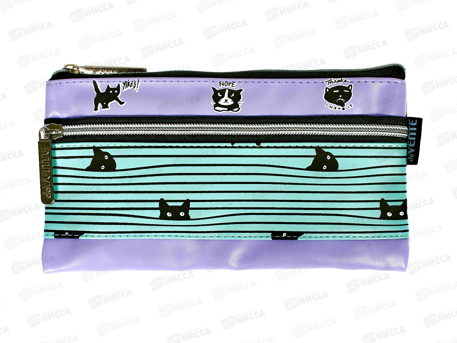 Пенал deVente  21,5*11*1см, Super Cats иск.кожа, молния  7024443