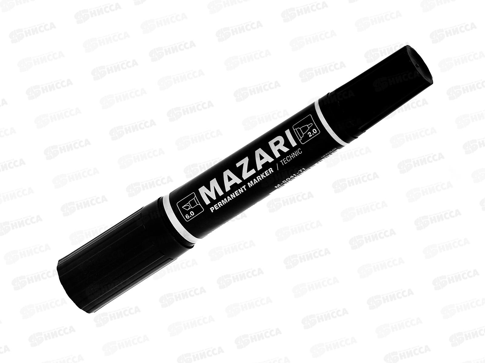 Маркер MAZARI Technic перм. двуст., 2/6мм, черный, M-5041-71*10/1000