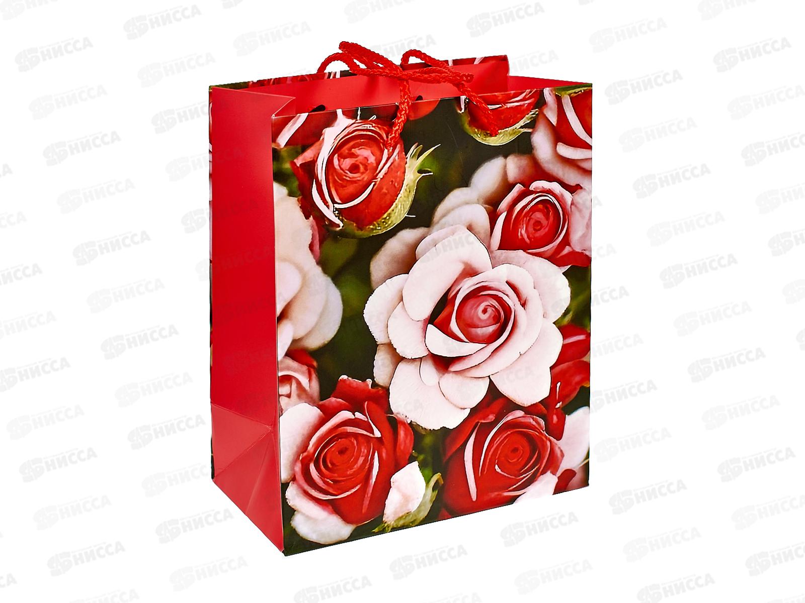 Пакет подарочный 18х23х10см m Матовый Цветы, PM-104399-FLWR3, 371767  *12