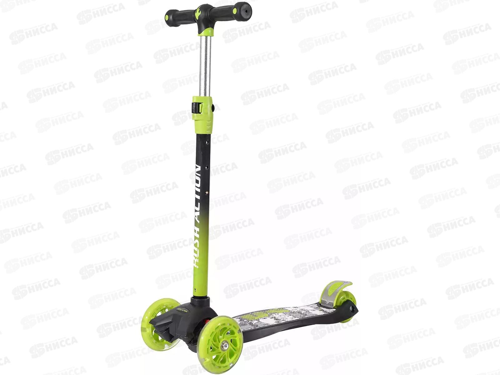 Самокат 3-х колесный до 40кг Cmack green светящиеся колеса, 392561 *6