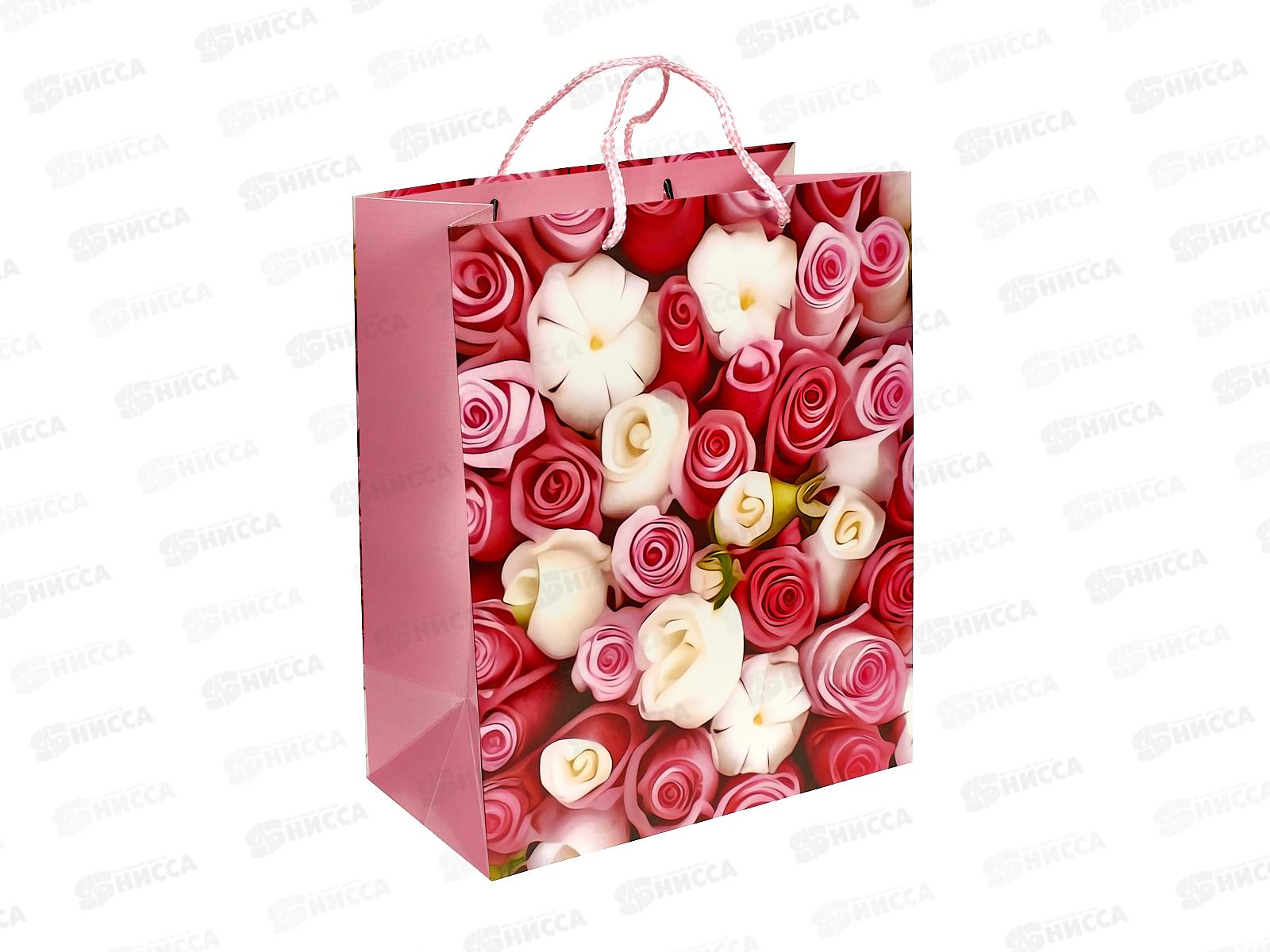Пакет подарочный 26х32х14см глянцевый l Розы, PL-110081-R, 371856 *12