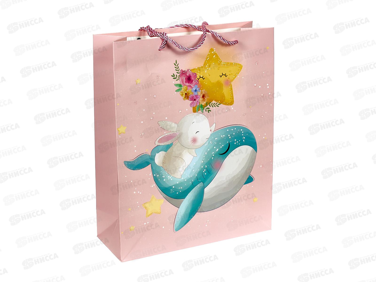 Пакет подарочный MI 26,4х32,7х13,6см Кит с зайкой, ППК-2586