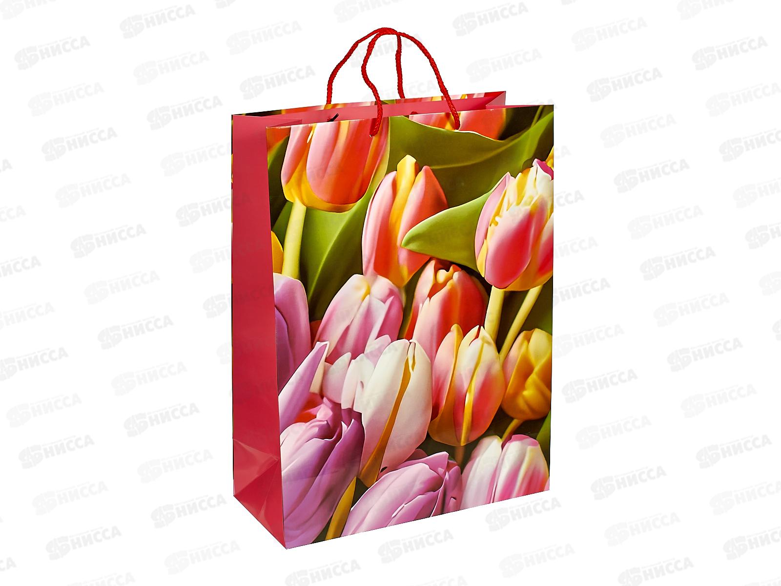 Пакет подарочный 33,5х45х15см глянцевый xl Тюльпаны, PXL-104473-FLWR1 371863*12