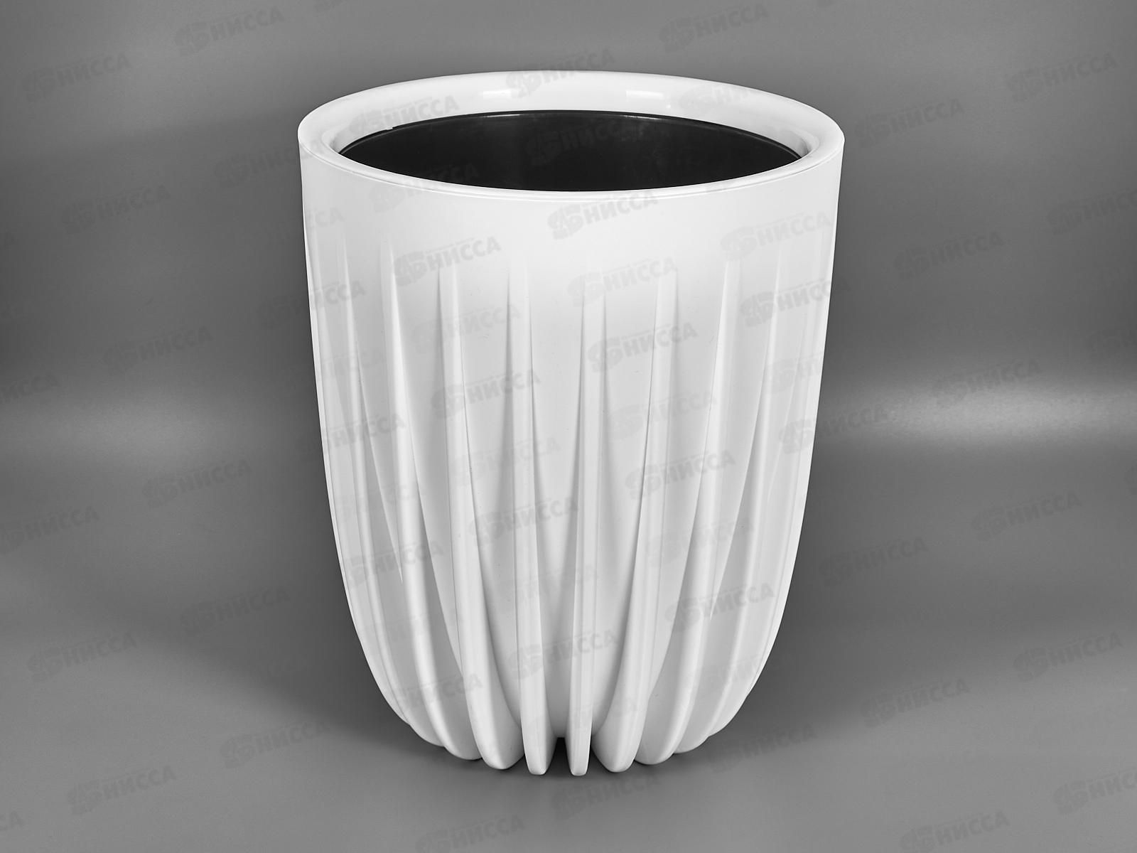 Горшок для цветов Сигма 18л Белый (с вкладкой) д.30, h37  *1