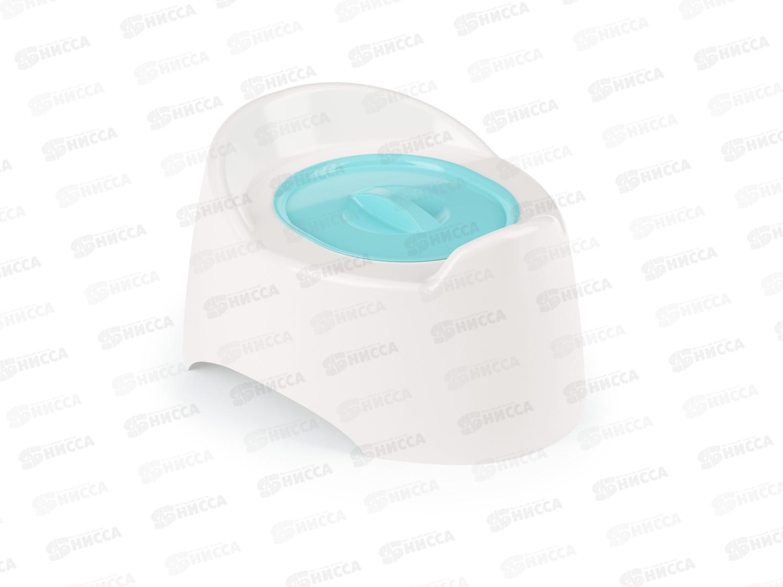 Горшок детский с крышкой Малышок (белый) голубая крышка *10 М1324