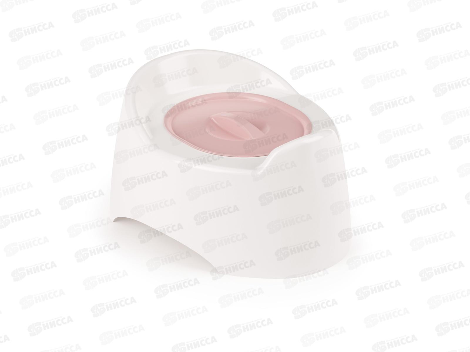 Горшок детский с крышкой Малышок (белый) розовая крышка *10 М1527!!!