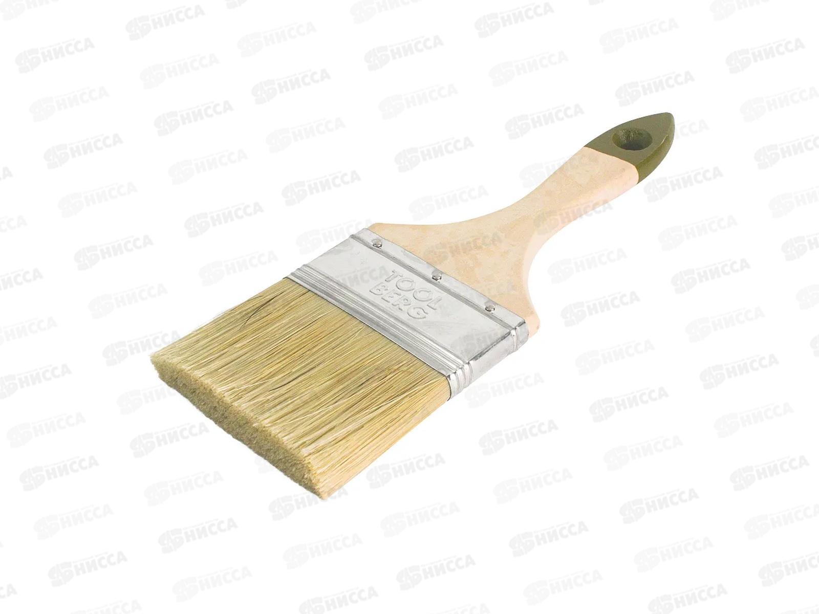 Кисть плоская Микс-Стандарт  75мм, смешанная щетина деревянная  ручка , 0111215