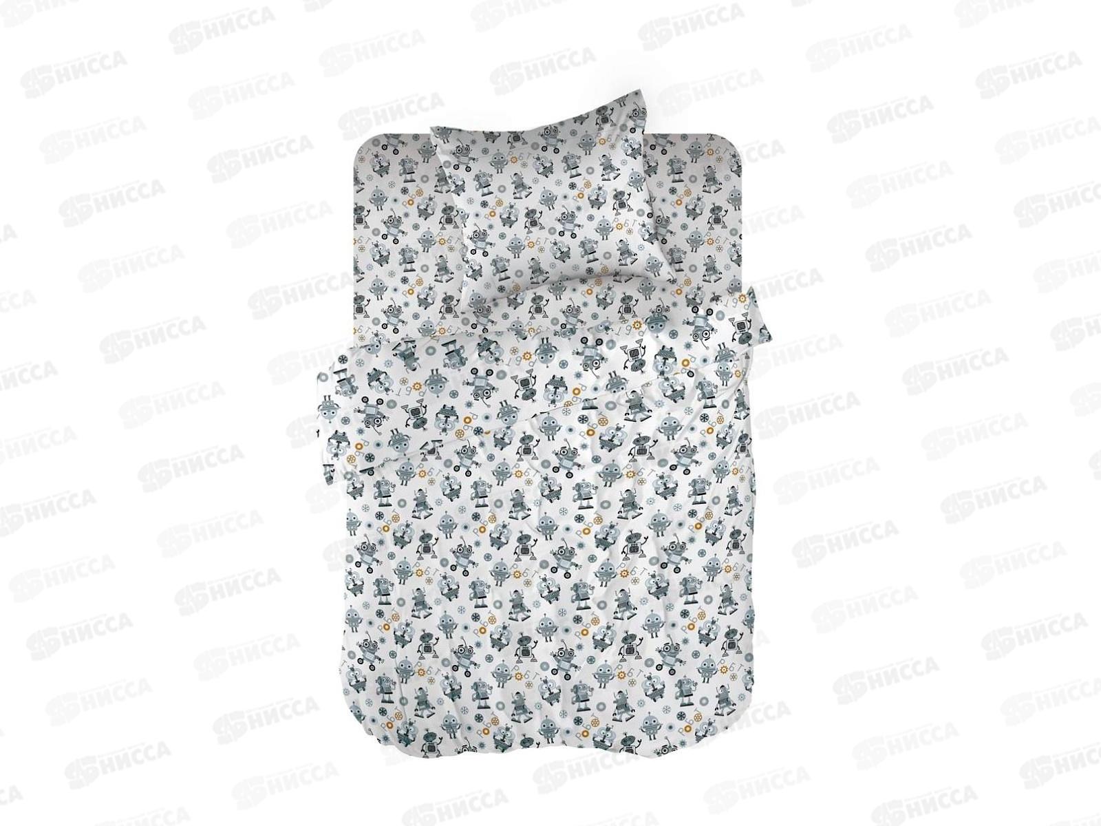 Комплект постельного белья 1,5сп перкаль &quotWenge&quot kids (70х70) рис. 60095-1 Robots