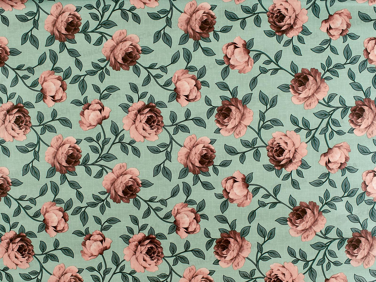 Клеенка на нетканой основе ДЕКОРАМА 1,4*20м 223С розовые пионы