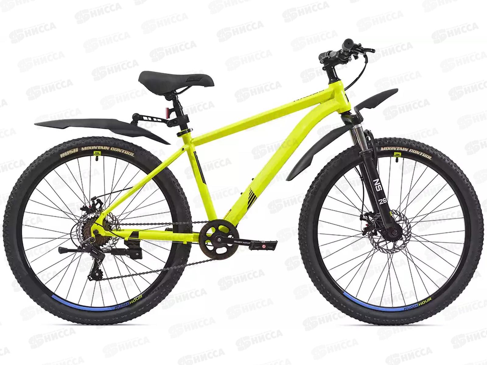 Велосипед 26&quot 7ск RUSH HOUR NX 605 DISC ST желтый рама 14&quot В, 388578