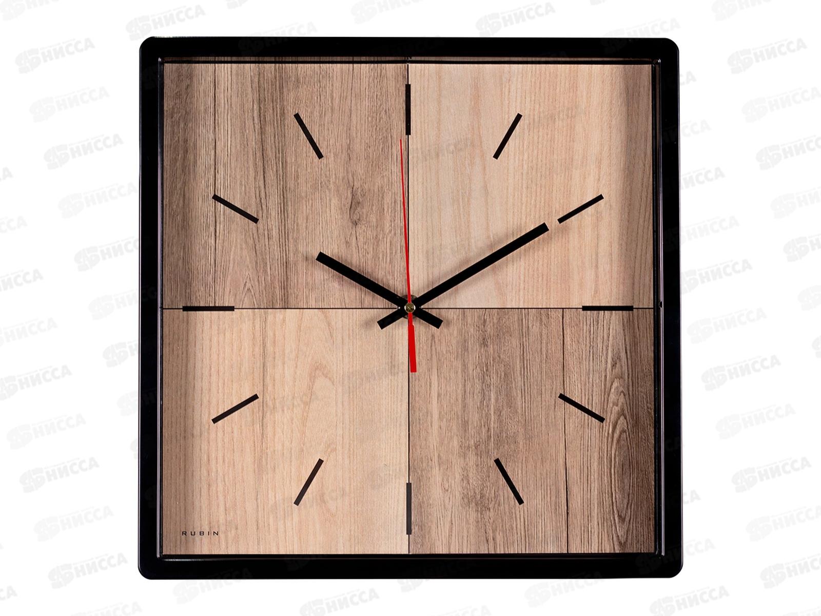 Часы настенные &quot21 Век&quot 3028-011 Два дерева квадрат 30х30см, корпус черн &quotРубин&quot