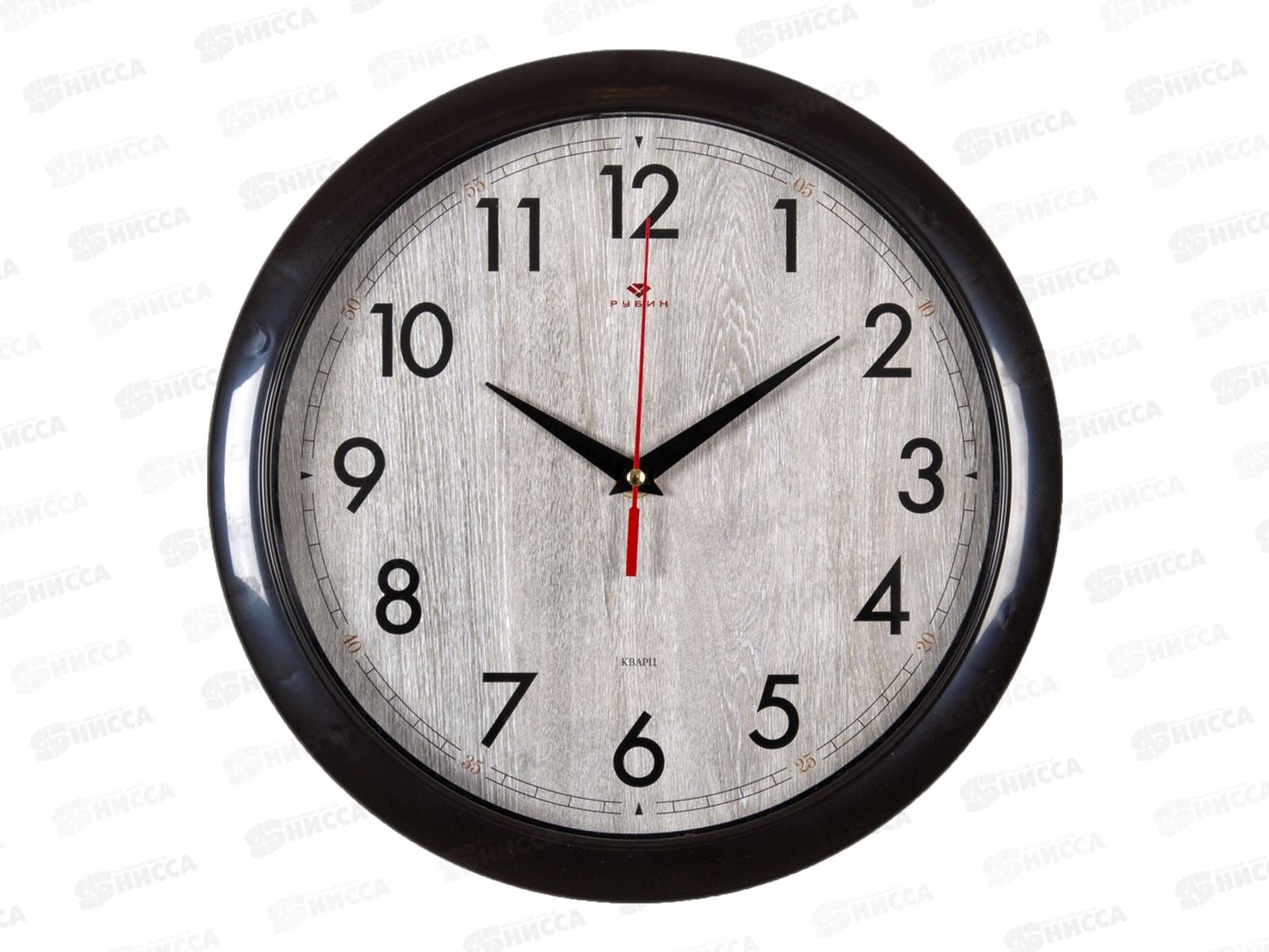 Часы настенные &quot21 Век&quot 6026-007 &quotСтруктура дерева&quot Рубин d-29см корпус корич.