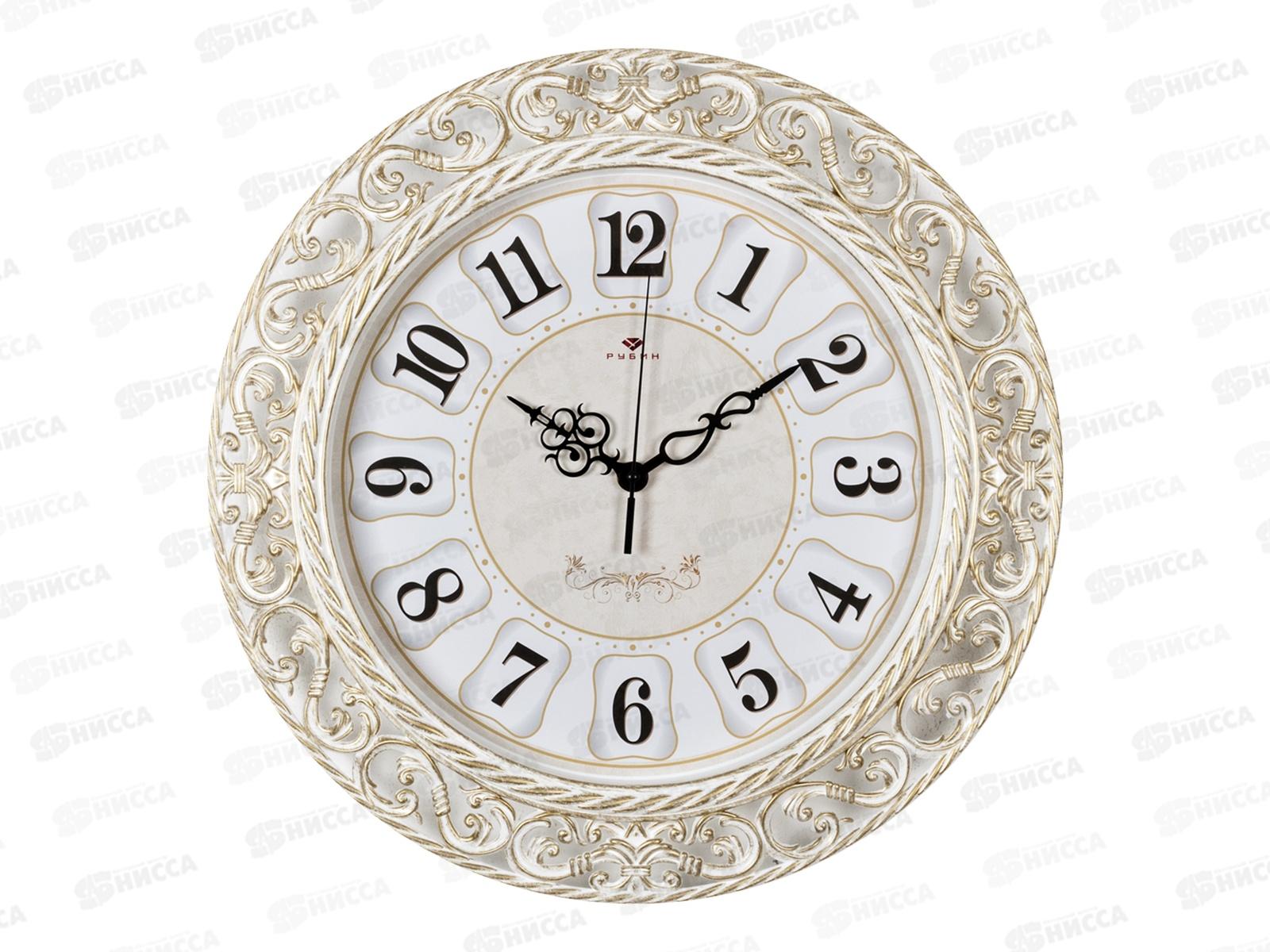 Часы настенные &quot21 Век&quot 4051-106 &quotКлассика&quot Рубин d-39,5см корпус белый с узором