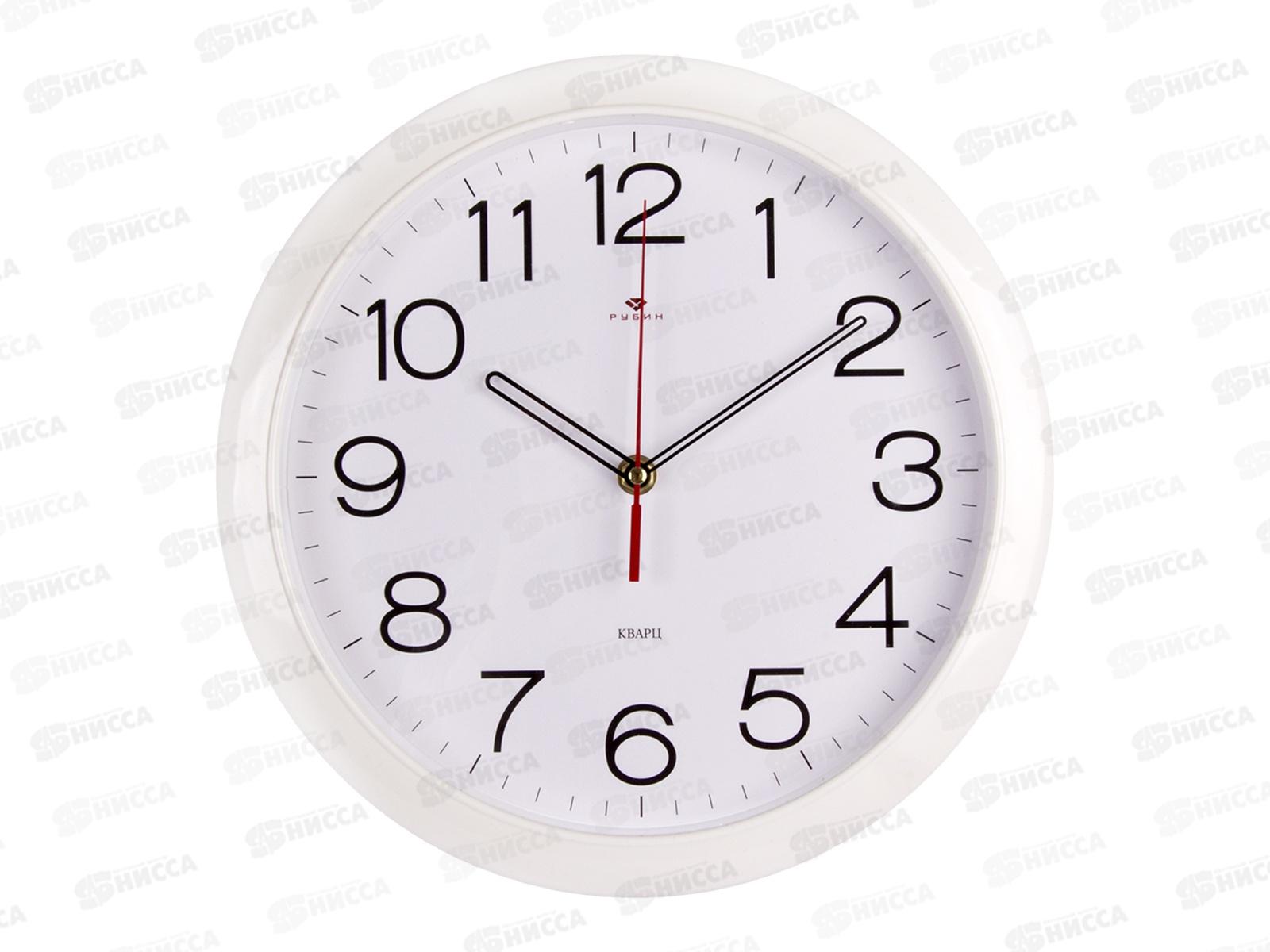 Часы настенные &quot21 Век&quot 6026W &quotКлассика&quot Рубин d-29см корпус белый