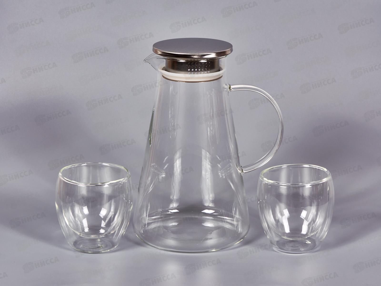 Набор для горячих и холодных напитков кувшин 1,2л и 2ст 250мл 27042 *6