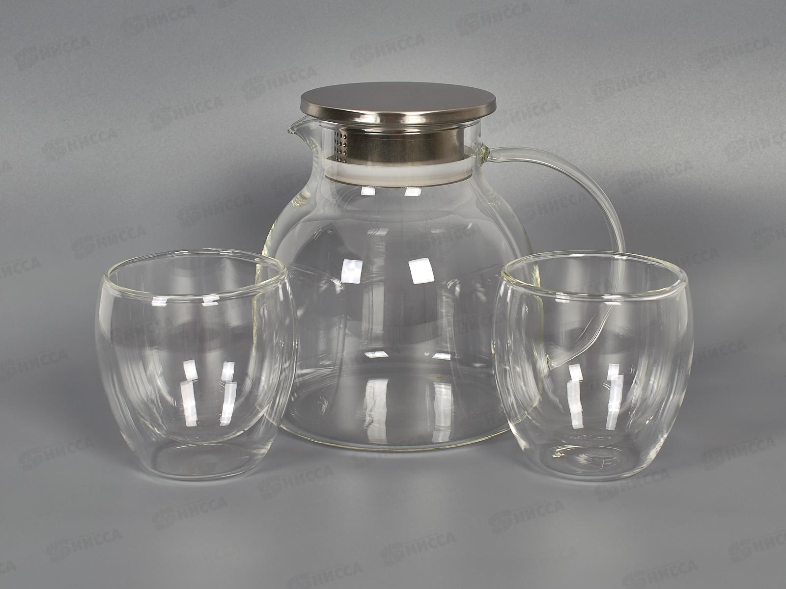 Набор для горячих и холодных напитков кувшин 1,35л и 2стакана 27044 *6