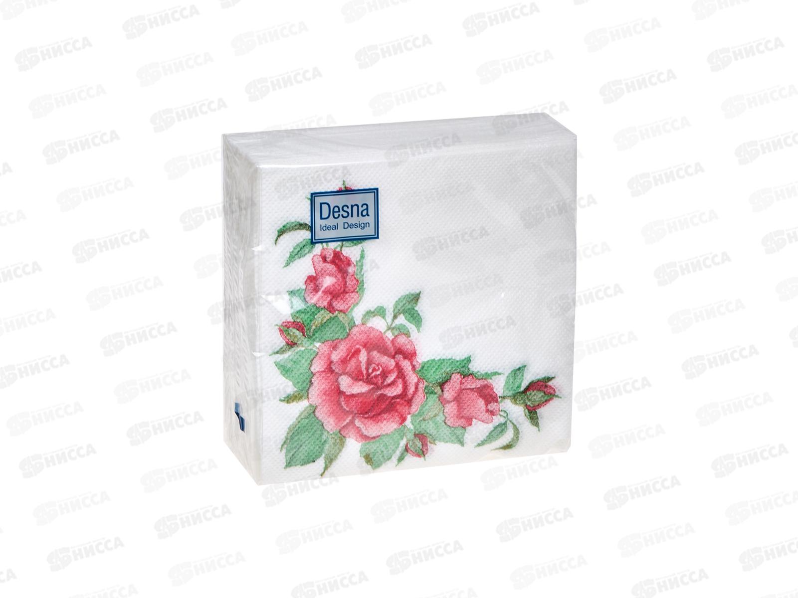 Салфетки 1слойные 40 листов 24*24 Desna Design Дикая роза, 57575 *32