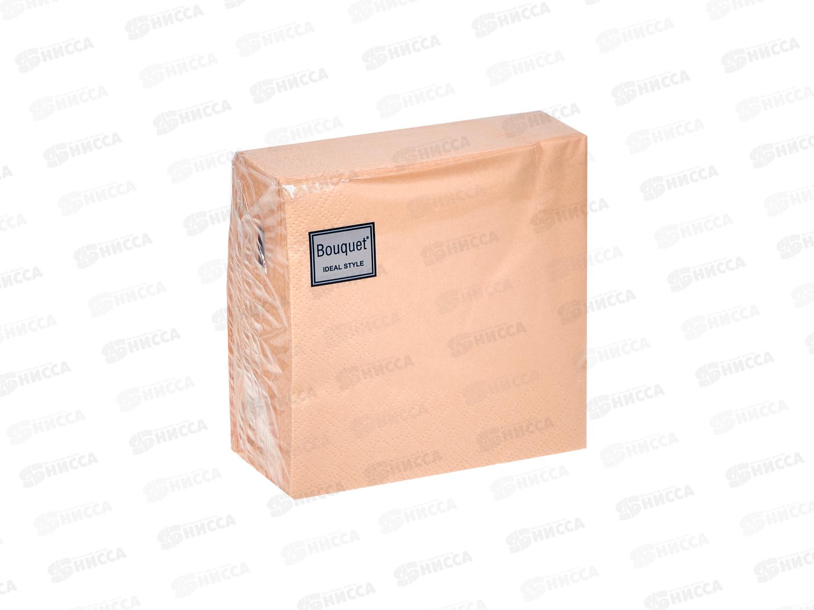 Салфетки 2 слойные 50 листов  24*24 Bouquet Ideal Style Персик, 57348  *28