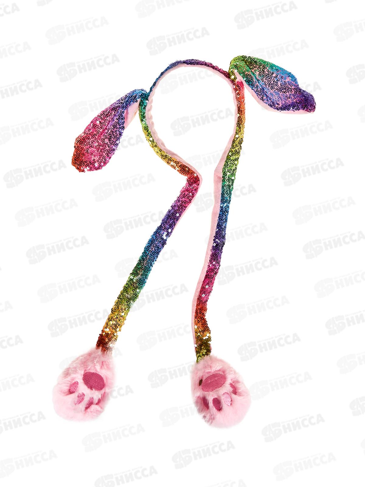 Ameli Ободок для волос детский Сподвиж ушками цветной 7710