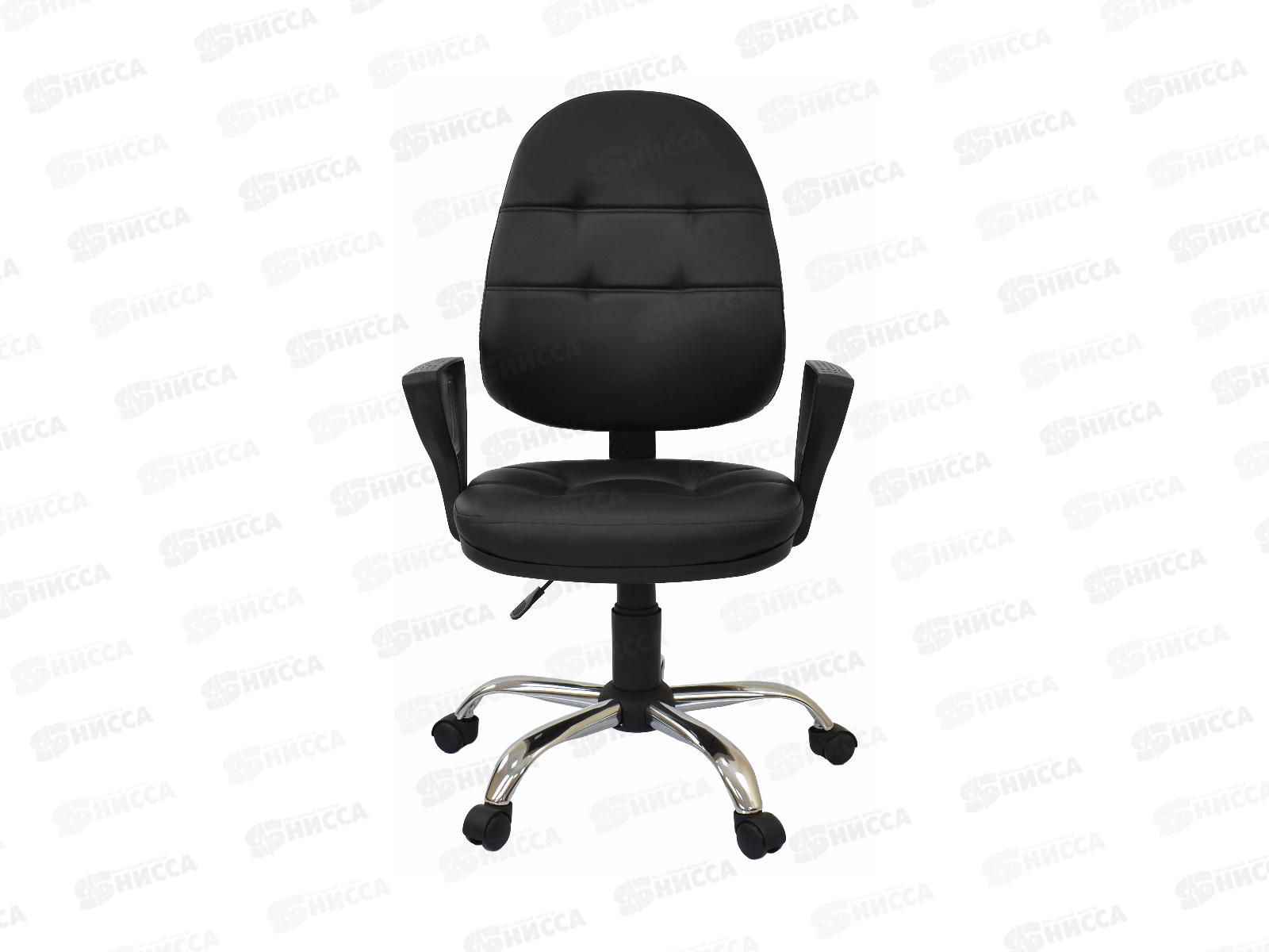 Кресло Престиж Polo (Н) Атзек чер. п.Гольф, пятилучие хром