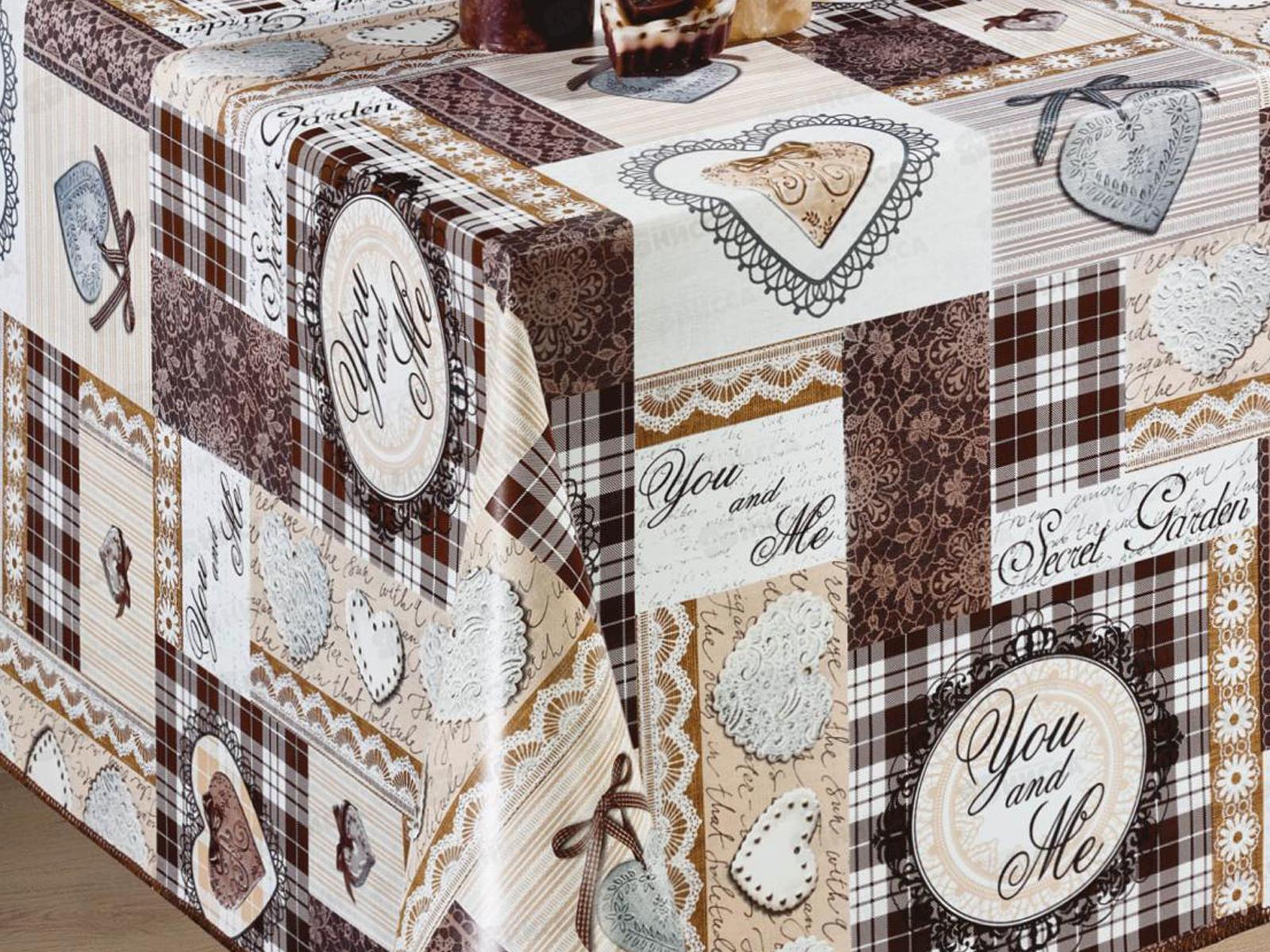 Клеенка на неткан основе ДЕКОРАМА 1,4*20м 176В сердечки и кружева