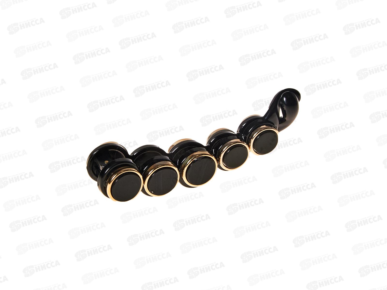 Заколка-банан чёрный золот отделка №8470