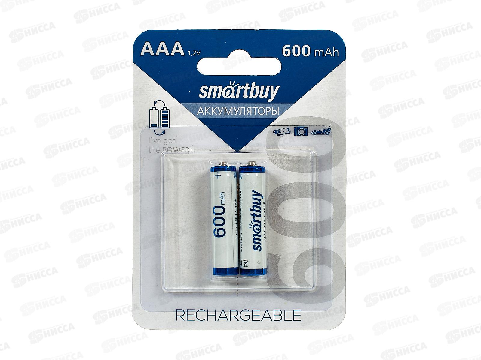 Батарейка Аккумулятор SmartBuy R3 AAA 600мАч, NiMH, 2BL, SBBR-3A02BL600 *2/24/240