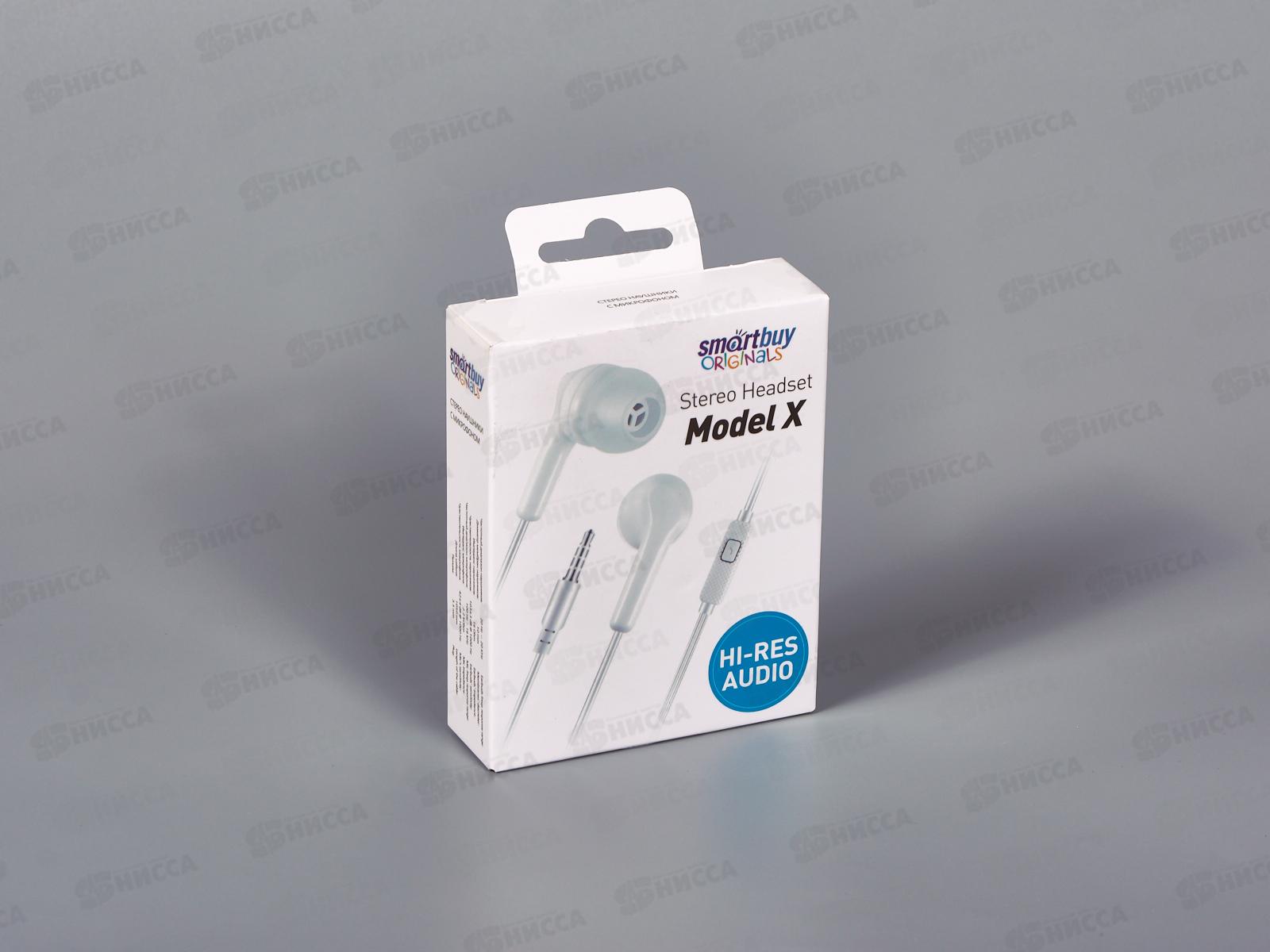 Гарнитура SmartBuy Model X, пульт упр, белая,микрофон, SBH-012-X-K