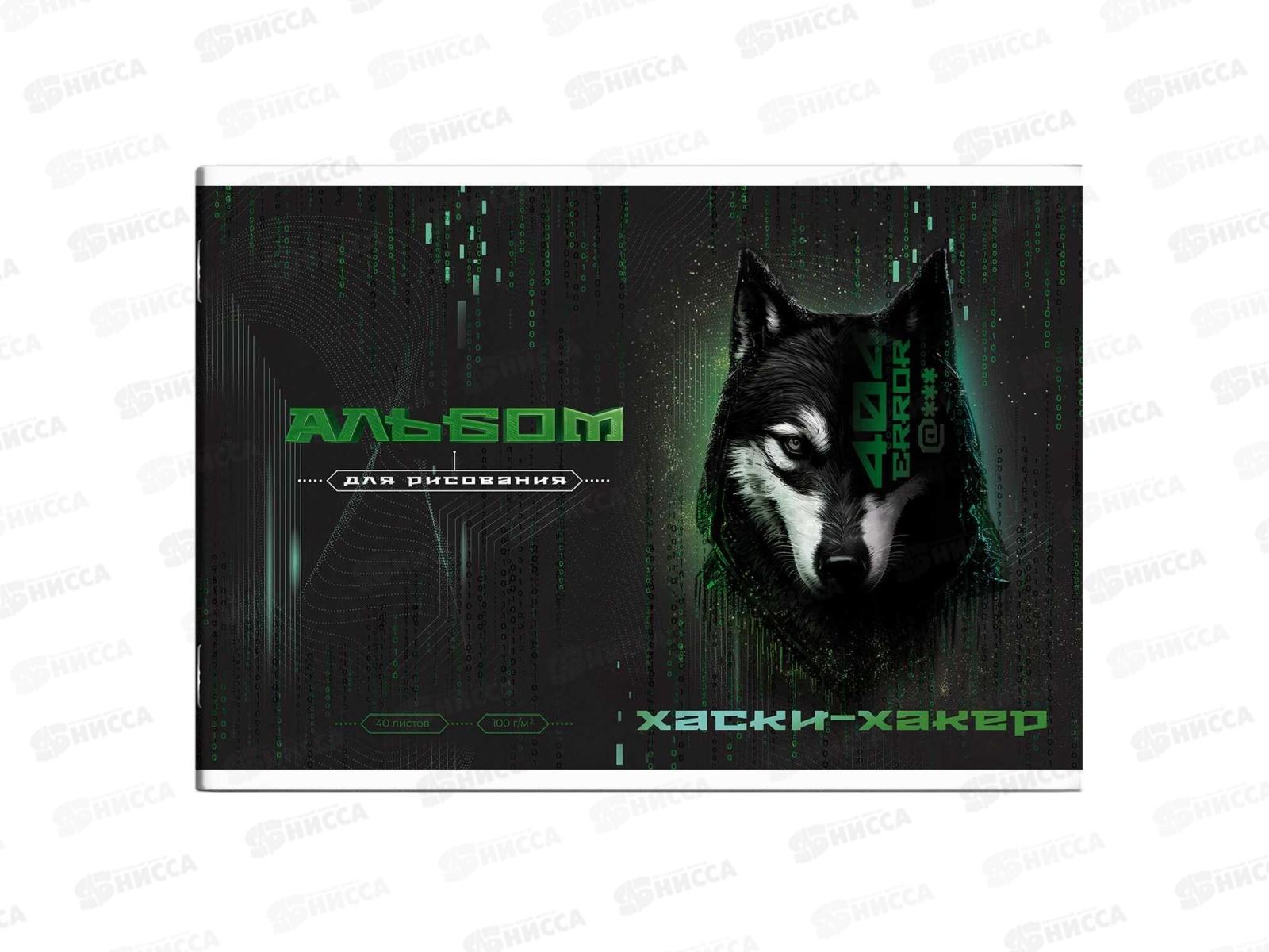 Альбом для рисования 40л ФЕН Хаски-хакер,66929 *30