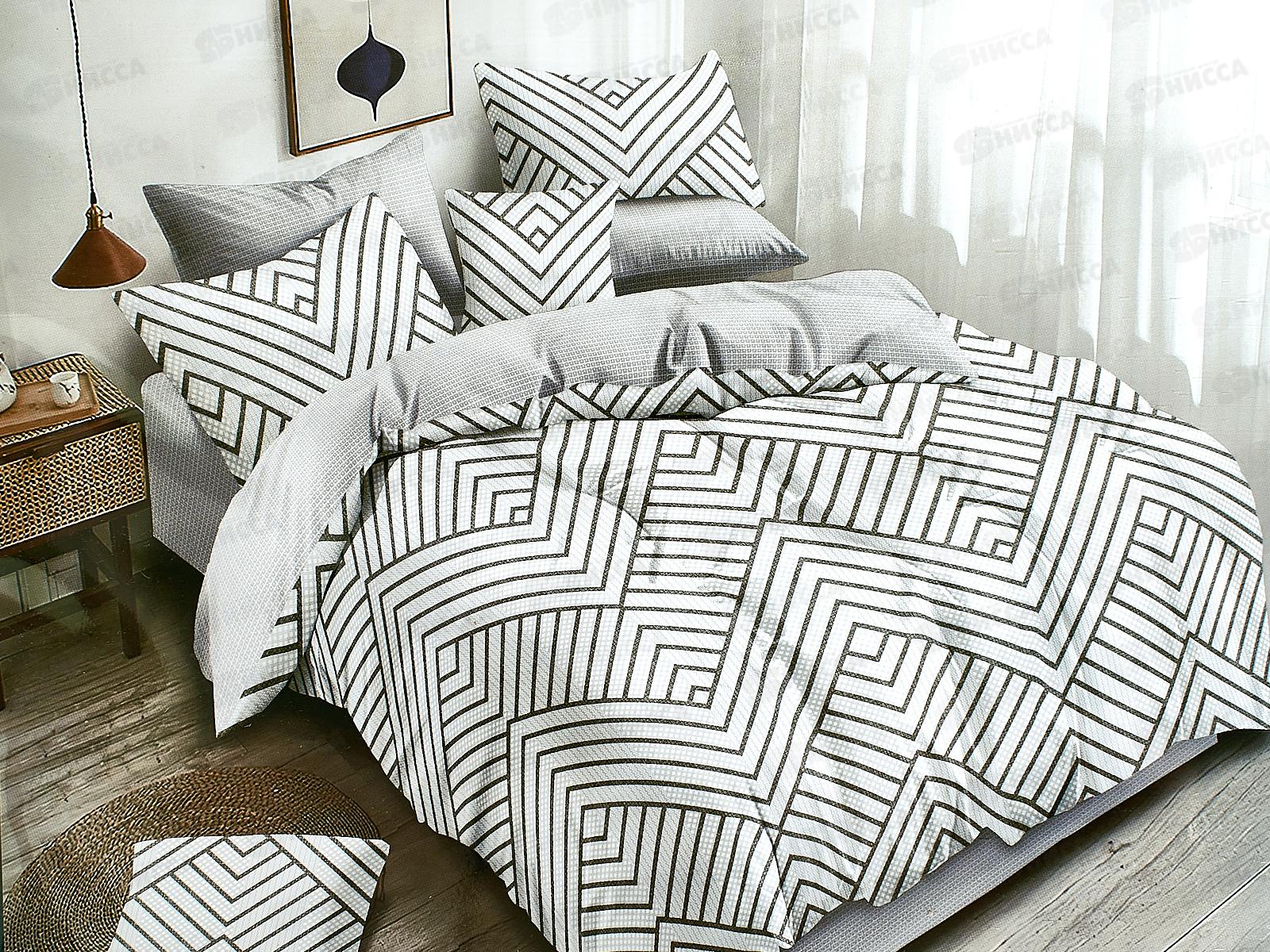 Комплект постельного белья Семейный поплин М008 наволочки 2шт 70*70 иматекс